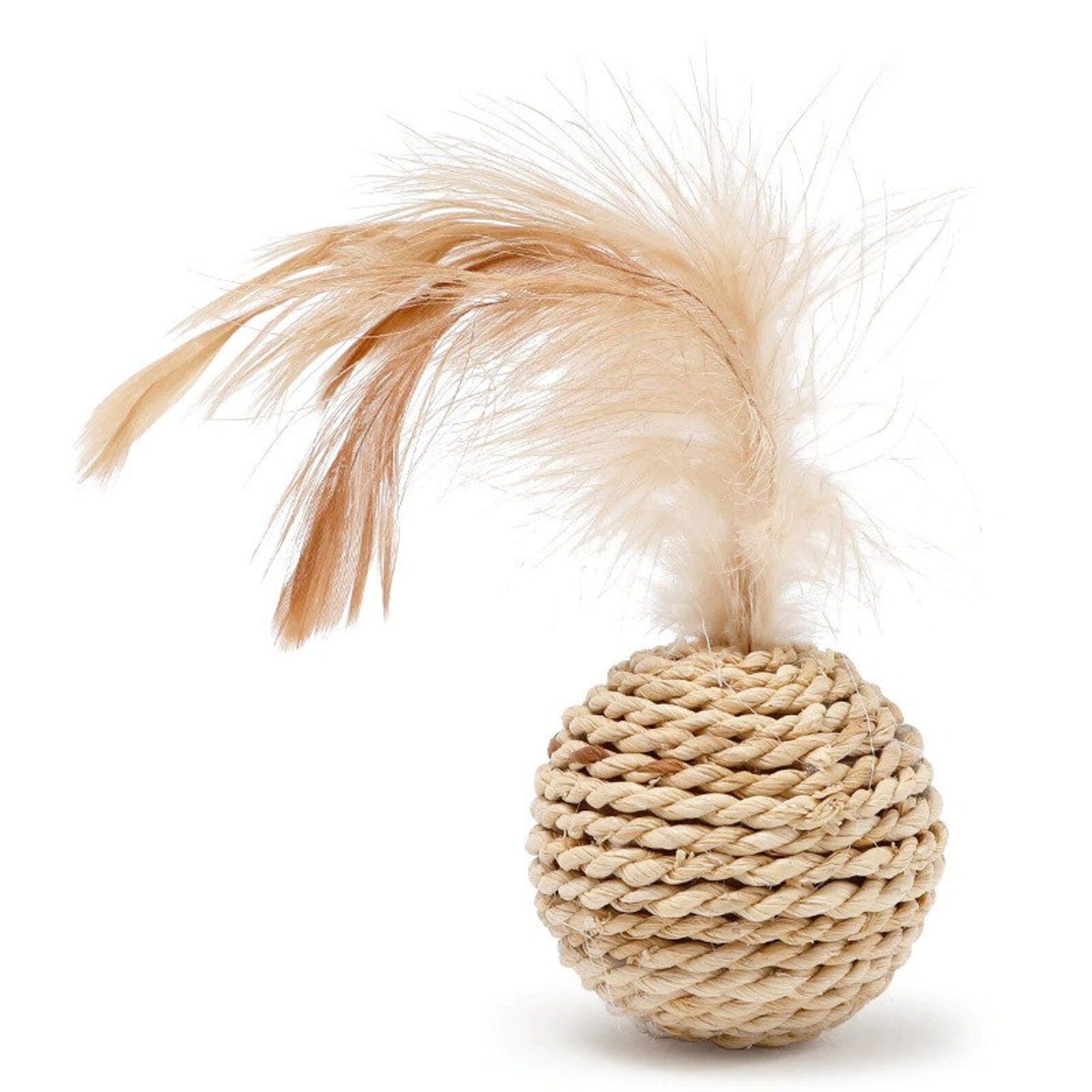 Handmade Cat Toy Set Of 2 Rattan Natural Bamboo Feather Etsy