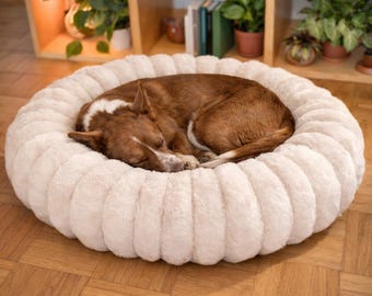Handmade Donut Dog bed - Premium Quality - Calming Dog Bed - Washable Pet Bed - Orthopedic Dog Sofa - Modern & Stylish Dog Cushion