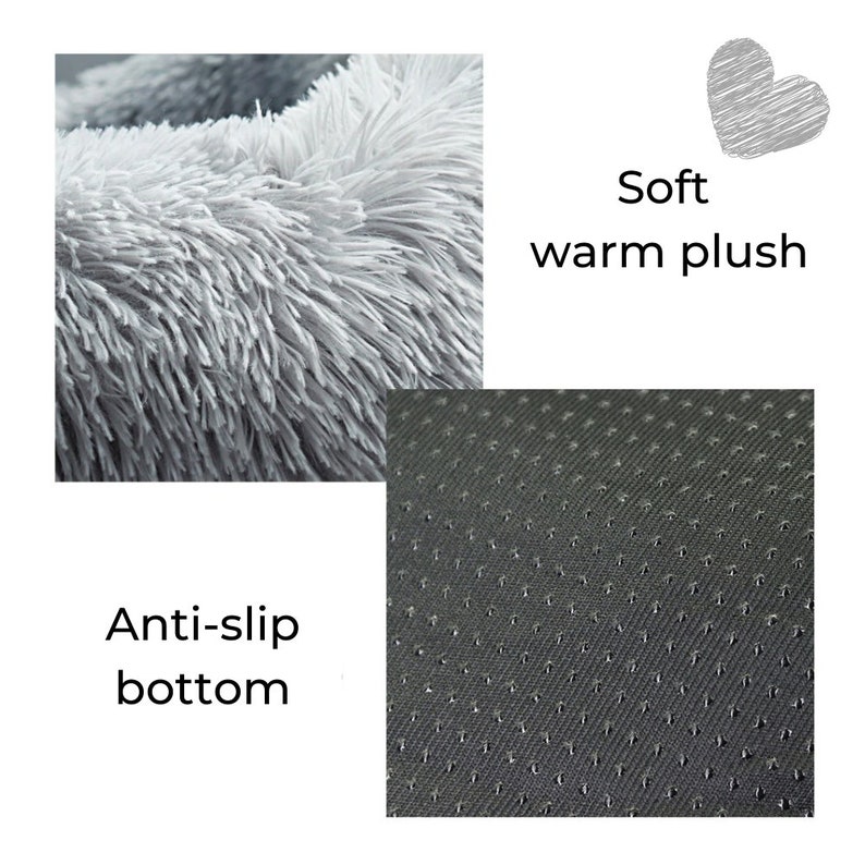 Calming dog bed Fluffy plush anti-anxiety orthopedic pet ...