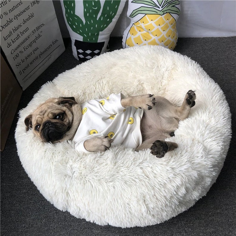 Calming Dog Bed Fluffy Plush Anti Anxiety Orthopedic Pet Bed Etsy