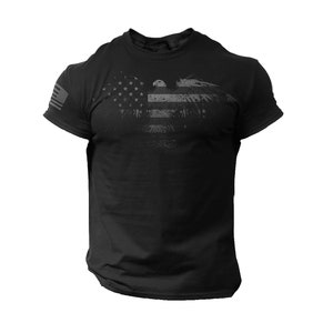 USA Eagle Flag Distressed Design T Shirt American Patriotic Tee 100% Cotton