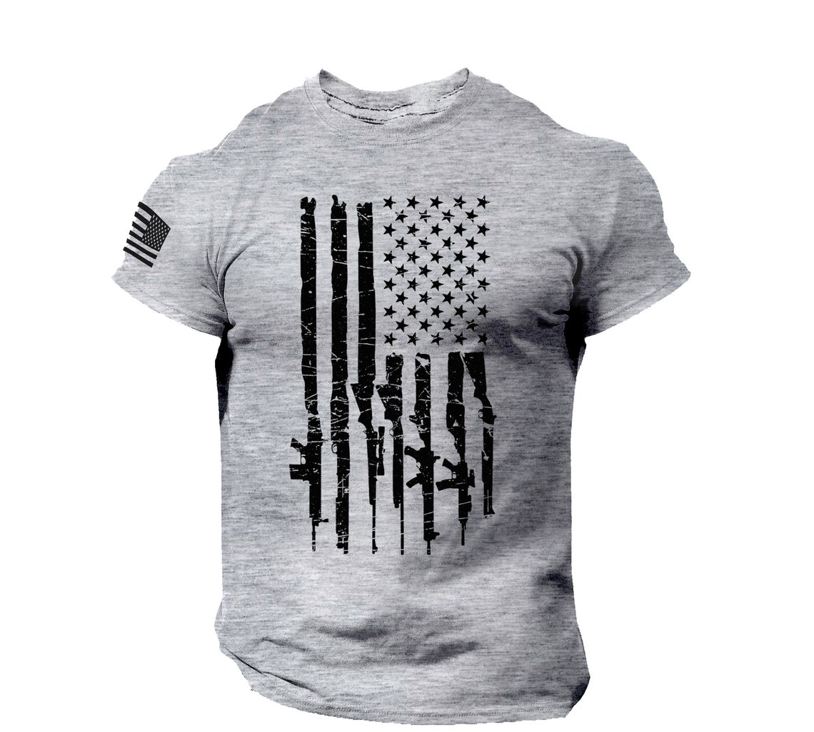 USA Flag Guns T Shirt America Freedom Rifles Shirt 2nd - Etsy