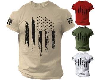 USA Distressed Flag T Shirt American Patriotic Tee