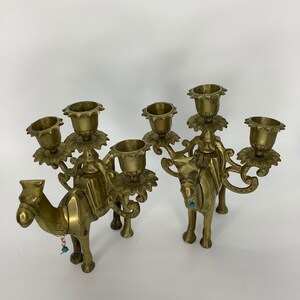 Vintage Solid Brass Candlestick Holders image 1