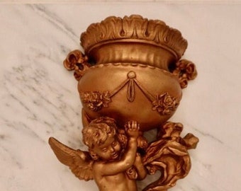 Vintage Cherub Wall Pocket