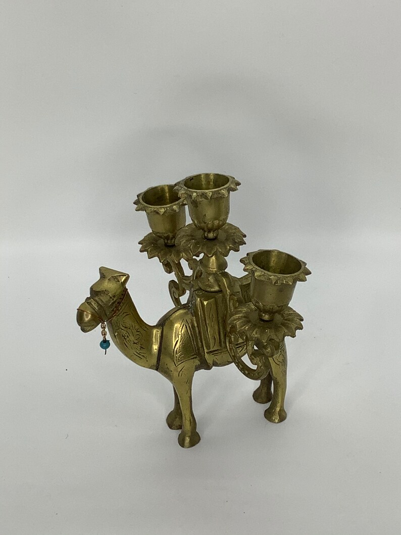 Vintage Solid Brass Candlestick Holders image 2