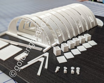 HO Scale Modular Quonset Building / Hut Kit, White, HIGH QUALITY, In Stock!