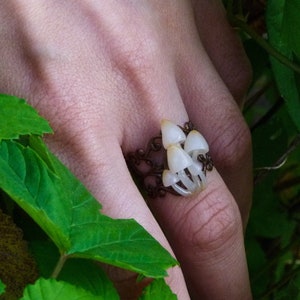 Mushroom Ring Fungi Jewelry Mushroom Jewelry Adjustable Ring Fairy Garden Jewelry Clay Mushroom Ring Woodland Ring Mushroom Spirit Ring