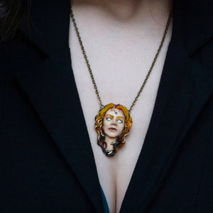 Medusa transformation Medusa necklace Gorgon necklace Gorgon jewelry Polymer clay pendant Greek Mythology Snake Serpent Greek Goddess