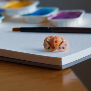 Artist Paint Palette Earrings gift for painter or art teacher Paint Palette studs artist jewelry art teacher earrings