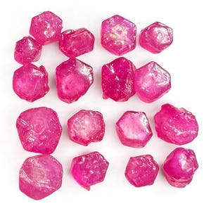 Natural Ruby Rough ,Raw Ruby Gf Crystals, Receive Top Raw Ruby 18 Pieces - 60 Carats Ruby Raw Rough , Birthstone