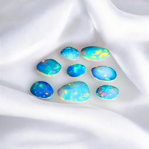 8 Piece, AAA Quality Opal Gemstone,Rose cut Opal Slice, Ethiopian Opal Stone, Fire Opal Lot , Opal Jewelry Making Tool SIZE -14.5mm-8.5mm