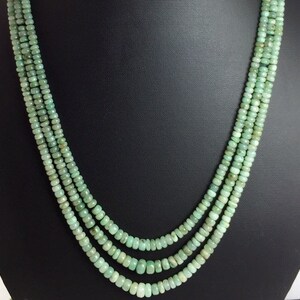 Natural Emerald Rondelle Beads Necklace - 20 Inch Untreated Gemstone