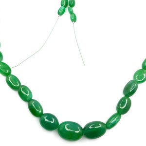 Emerald Oval Beads/ Emerald Beads Vivid Green Beads 8-16.5mm Emerald Oval Beads 21 inches For making Jewelry on wholesale Price
