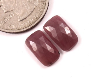 12.50x7mm,Natural Sapphire Rose cut Gemstone Pair,Flat Back Sapphire Faceted Cabochon, Sapphire Gemstone For Jewelry Making Loose Gemstones