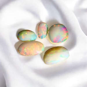 5 Piece, AAA Quality Opal Gemstone,Rose cut Opal Slice, Ethiopian Opal Stone, Fire Opal Lot , Opal Jewelry Making Tool SIZE -14mm-10mm