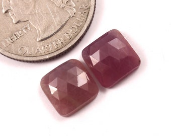 9X9  mm,Natural Sapphire Rose cut Gemstone Pair,Flat Back Sapphire Faceted Cabochon, Sapphire Gemstone For Jewelry Making Loose Gemstones