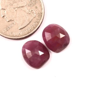 Rosenschliff Rubin Paar: 10,95 Karat, 12 x 10 mm