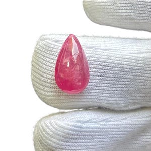 Rubin w kształcie gruszki, różowy, kaboszon, 11,75 ct, naturalny, luźny kamień szlachetny, 19 x 11 x 6,5 mm, gładki, kaboszon, do pierścionka, wisiorka, biżuteria, kamień urodzinowy lipca