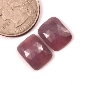 13.50x10mm,Natural Sapphire Rose cut Gemstone Pair,Flat Back Sapphire Faceted Cabochon Sapphire Gemstone For Jewelry Making Loose Gemstones