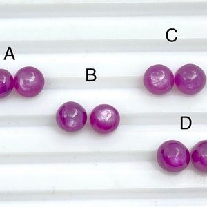 Rosemary Pink Sapphire Gemstone Cabochon Natural Untreated Sheen Pink Sapphire Round Shape cabochon 6 mm- 4 Pair Round Pink Sapphire