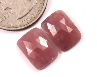 12.3x9.5mm,Natural Sapphire Rose cut Gemstone Pair,Flat Back Sapphire Faceted Cabochon, Sapphire Gemstone For Jewelry Making Loose Gemstones