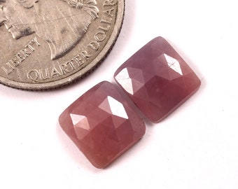 9.50X9 mm,Natural Sapphire Rose cut Gemstone Pair,Flat Back Sapphire Faceted Cabochon, Sapphire Gemstone For Jewelry Making Loose Gemstones