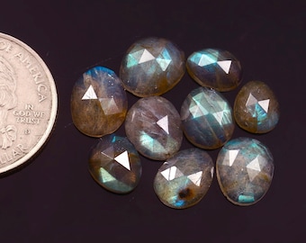 Rose Cut Labradorite Gemstones: Uneven Slices, 10 Piece Lot