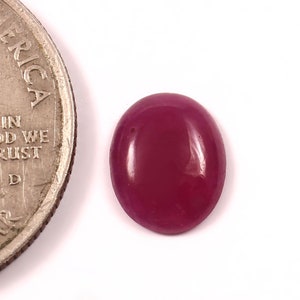 Loose 10x8mm Ruby Oval Cabochon – Natural Red Gemstone for Jewelry Making