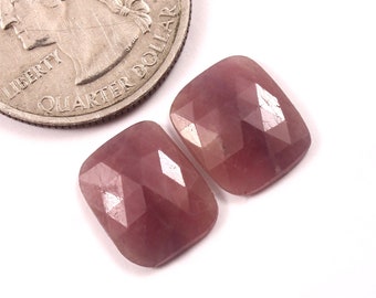 12.50X10 mm,Natural Sapphire Rose cut Gemstone Pair,Flat Back Sapphire Faceted Cabochon,Sapphire Gemstone For Jewelry Making Loose Gemstones
