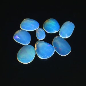 8 Piece, AAA Quality Opal Gemstone,Rose cut Opal Slice, Ethiopian Opal Stone, Fire Opal Lot , Opal Jewelry Making Tool SIZE -14mm-8.5mm