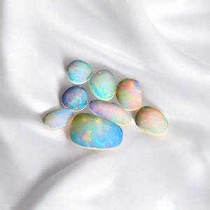 8 Piece, AAA Quality Opal Gemstone,Rose cut Opal Slice, Ethiopian Opal Stone, Fire Opal Lot , Opal Jewelry Making Tool SIZE -15.50mm-8mm