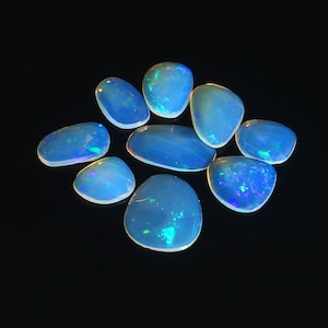 9 Piece, AAA Quality Opal Gemstone,Rose cut Opal Slice, Ethiopian Opal Stone, Fire Opal Lot , Opal Jewelry Making Tool SIZE -14mm-10mm