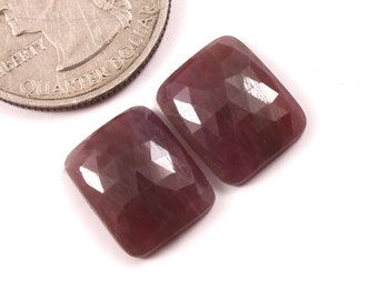 13x11mm,Natural Sapphire Rose cut Gemstone Pair,Flat Back Sapphire Faceted Cabochon, Sapphire Gemstone For Jewelry Making Loose Gemstones