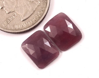 12x9mm,Natural Sapphire Rose cut Gemstone Pair,Flat Back Sapphire Faceted Cabochon, Sapphire Gemstone For Jewelry Making Loose Gemstones