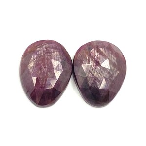 17x13x4.5mm Ruby Gemstone Rose cut Pair | Ruby Rosecut Gemstone Pair | Natural Ruby Pair | Sapphire For Jewelry