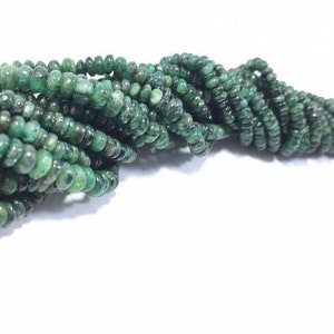 Natural Emerald Rondelle Beads Necklace - 20 Inch Strand