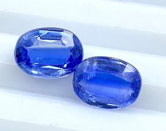 Natural Kyanite Gemstone Cut, Oval Kyanite Stone Faceted ,Kyanite Loose Stone For Jewelry - size -8 x 6 mm-weight - 3.50 Ct 2 Piece Pair