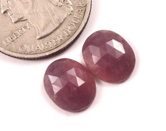 11x9mm,Natural Sapphire Rose cut Gemstone Pair,Flat Back Sapphire Faceted Cabochon, Sapphire Gemstone For Jewelry Making Loose Gemstones