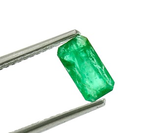 Taille émeraude 7,5 x 4 mm - Gemme naturelle octogonale verte pour la joaillerie