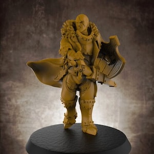 Lion Tower Miniature Human Male Warrior with Sword Shield and Heavy Armor