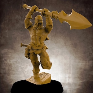 Lion Tower Miniature Human Male Barbarian with spear