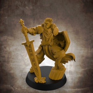 Lion Tower Miniature Human Male Paladin Sword and Shield