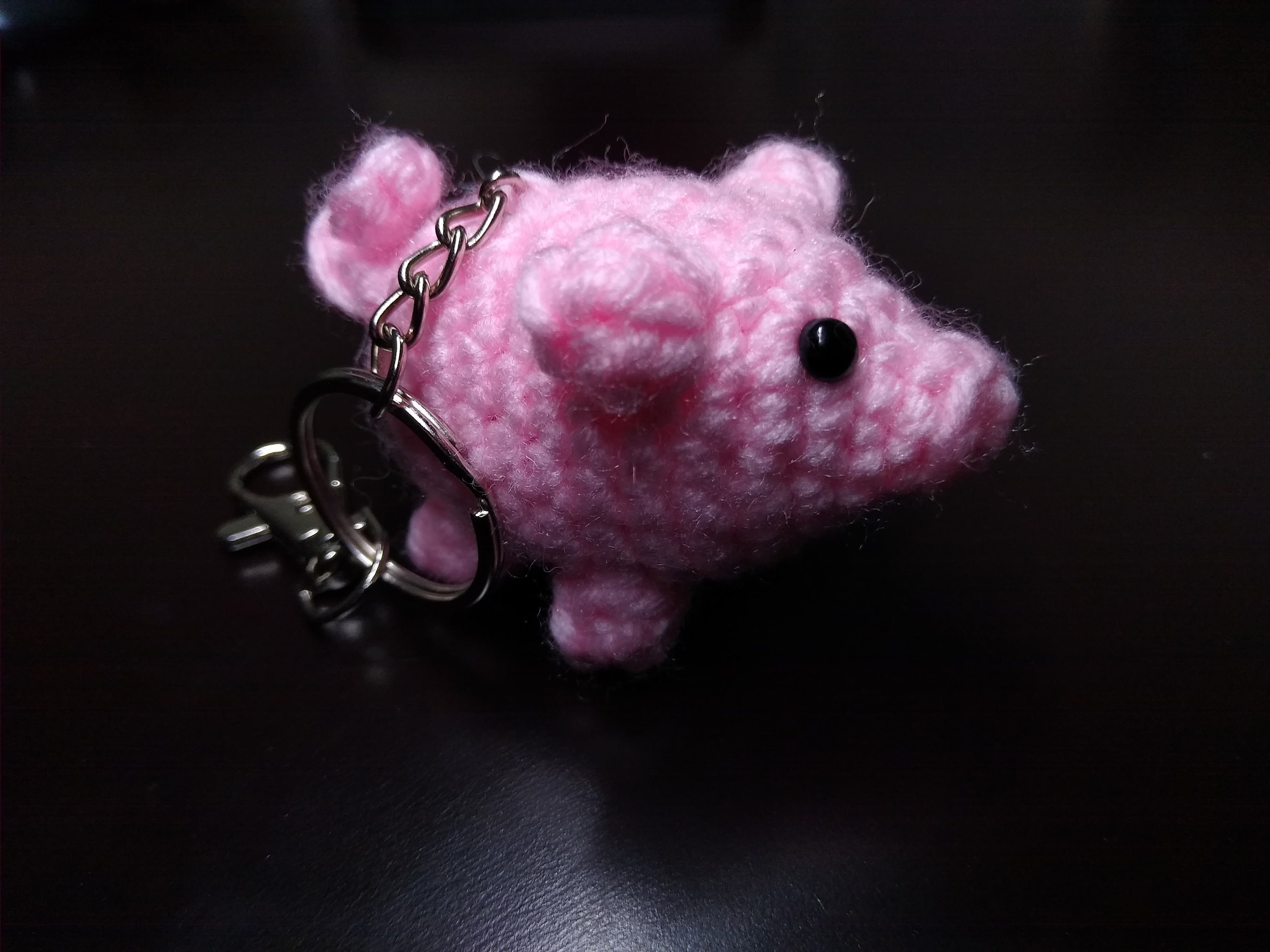 Crochet Pig Keychain Etsy