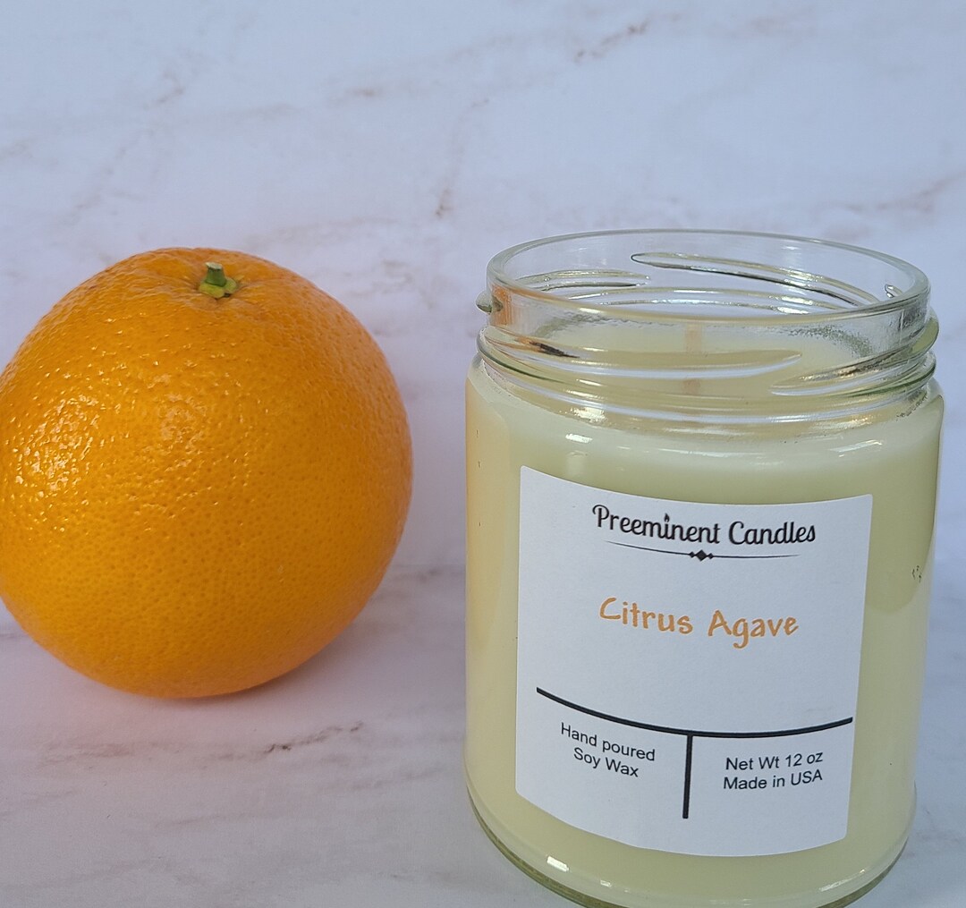 Citrus Candle, Citrus Agave Candle, Orange Candle, Energy Candle, Soy