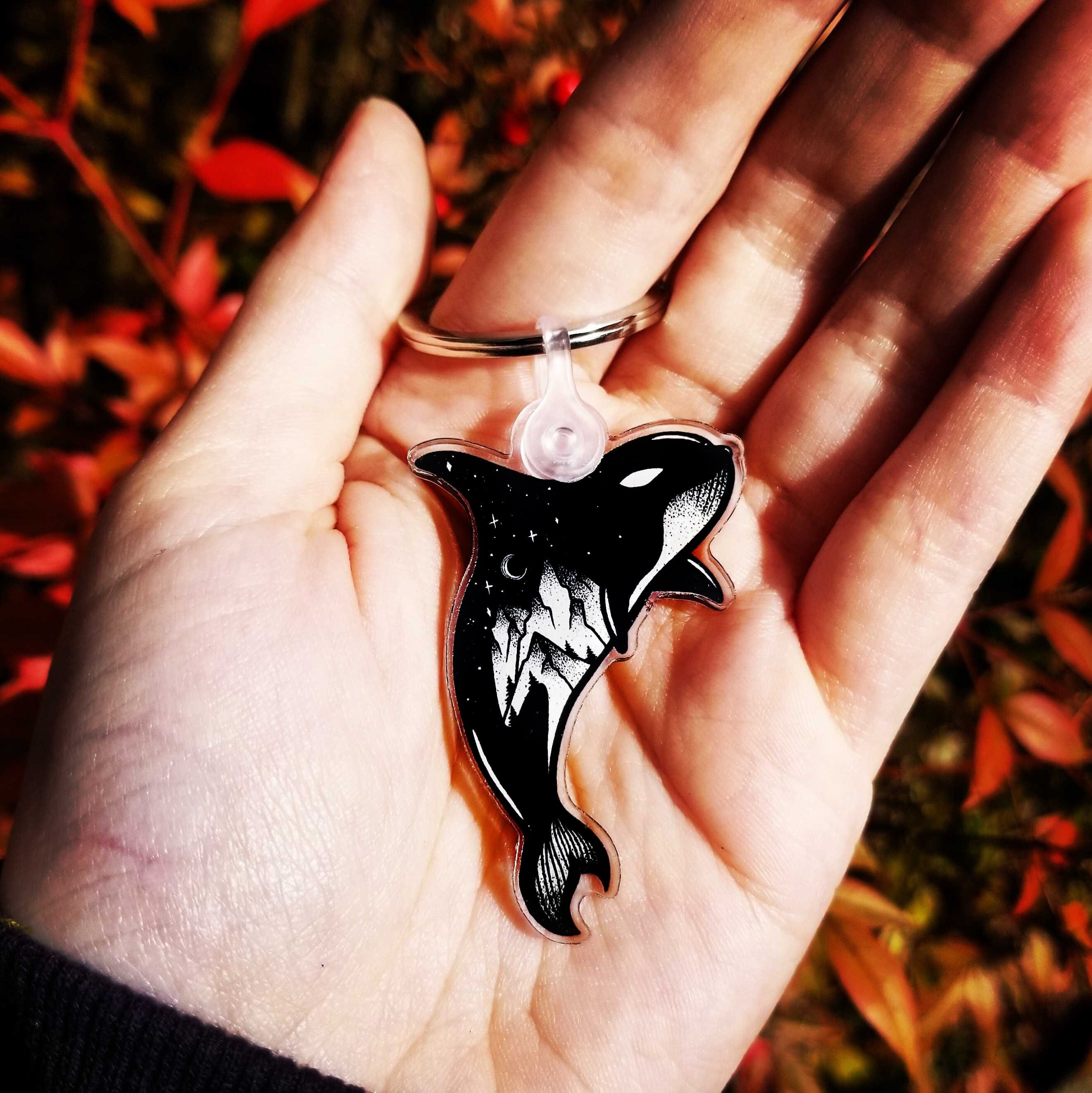 Orca Killer Whale Acrylic Keychain Orca Whale Keychains Etsy