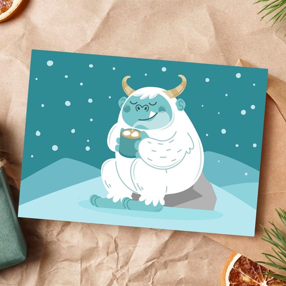 Kawaii Yeti Ready for Christmas Party 5 Sticker for Sale by