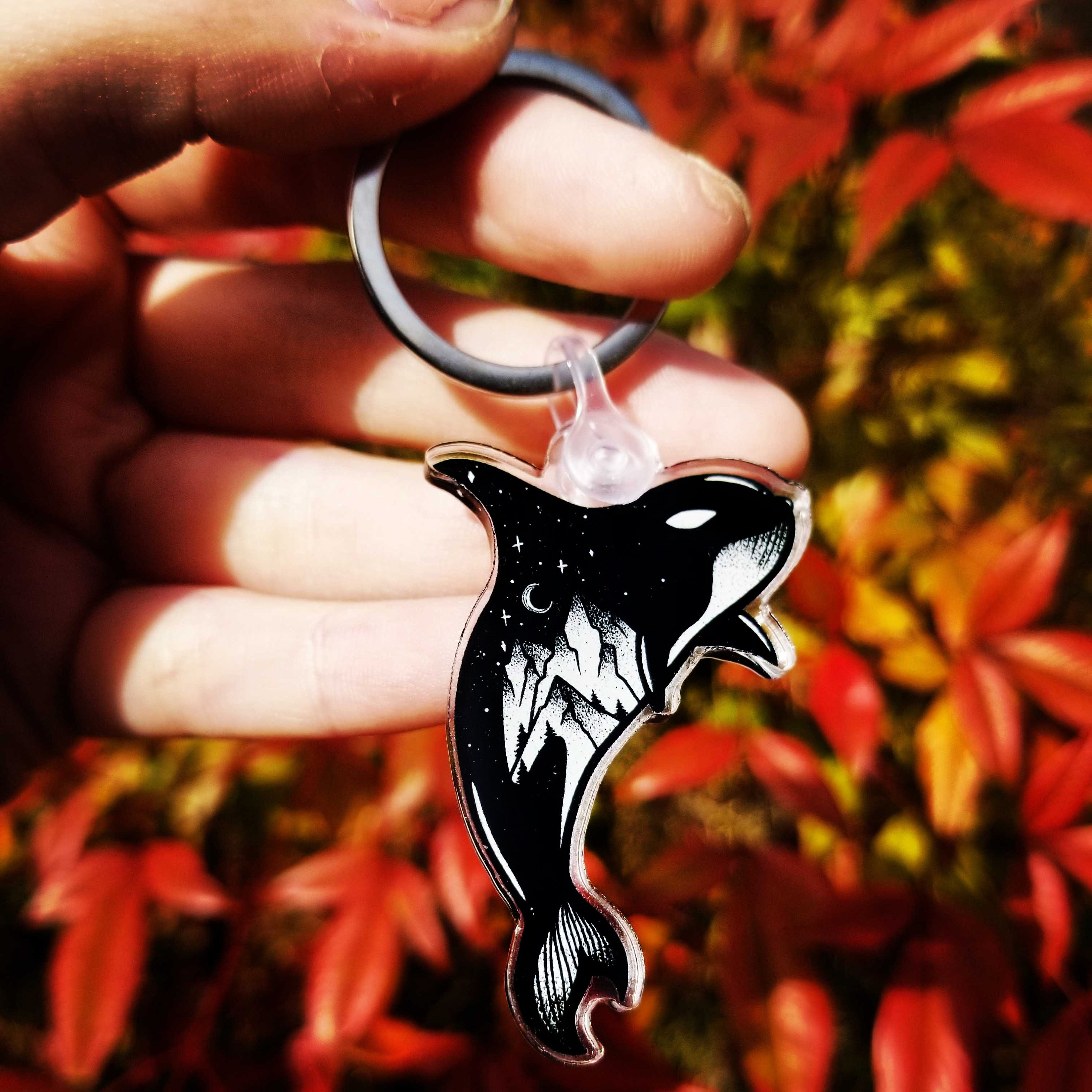 Orca Killer Whale Acrylic Keychain Orca Whale Keychains Etsy