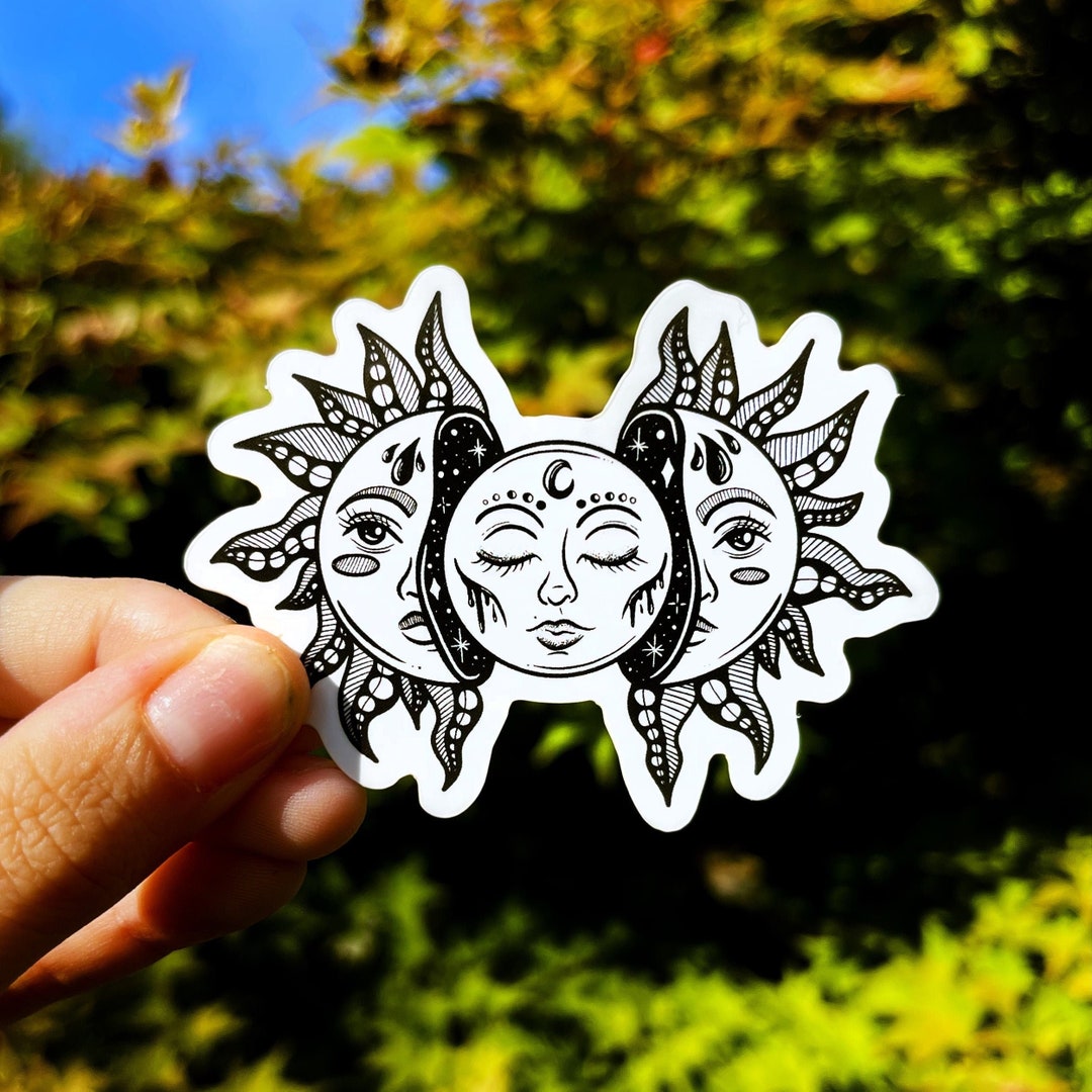 Mystical Sun and Moon Galaxy Vinyl Die Cut Sticker | Sun & Moon Sticker ...