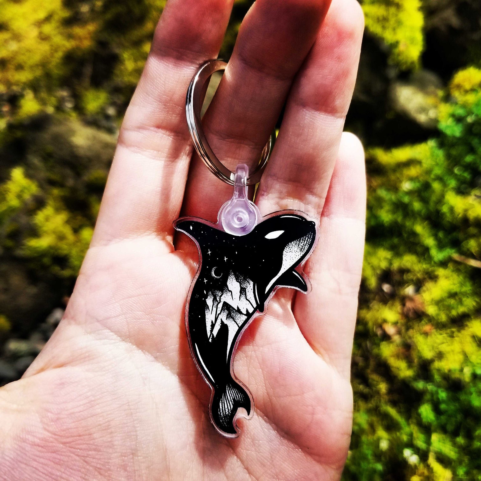 Orca Killer Whale Acrylic Keychain Orca Whale Keychains Etsy